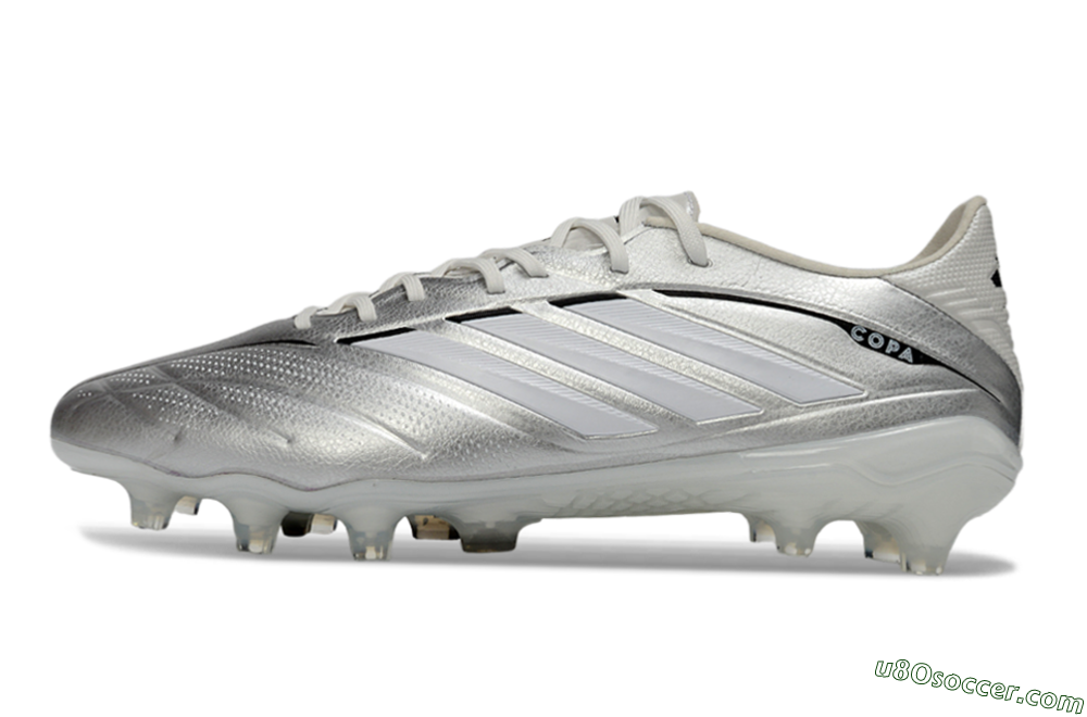 Adidas Copa Pure 4 Elite FG Firm Ground Soccer Cleats - Silver/Metallic Gray/White 2