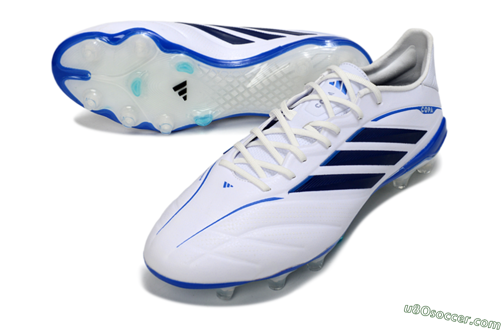 Adidas Copa Pure 4 Elite FG Firm Ground Soccer Cleats - White/Navy Blue/Light Blue 3