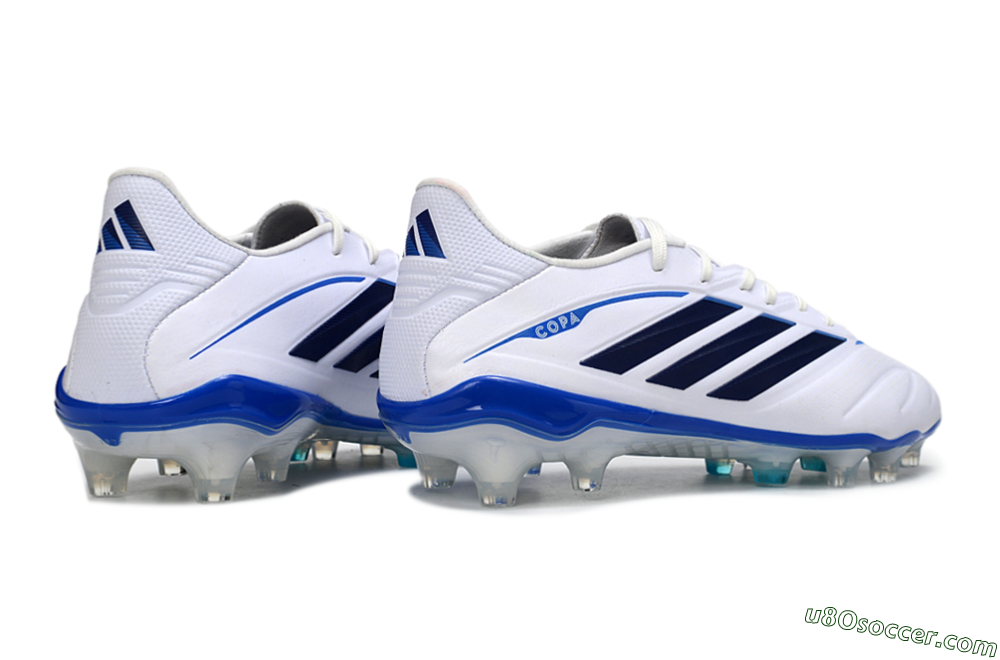 Adidas Copa Pure 4 Elite FG Firm Ground Soccer Cleats - White/Navy Blue/Light Blue 6