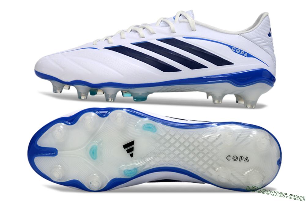 Adidas Copa Pure 4 Elite FG Firm Ground Soccer Cleats - White/Navy Blue/Light Blue 0