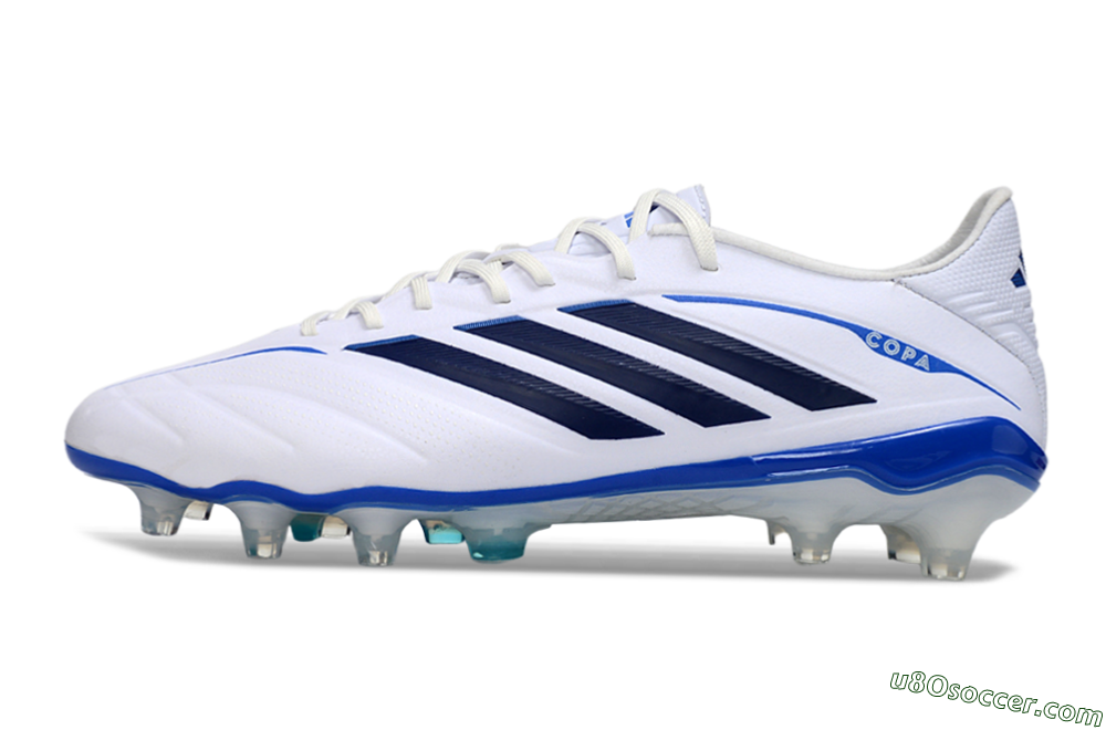 Adidas Copa Pure 4 Elite FG Firm Ground Soccer Cleats - White/Navy Blue/Light Blue 2