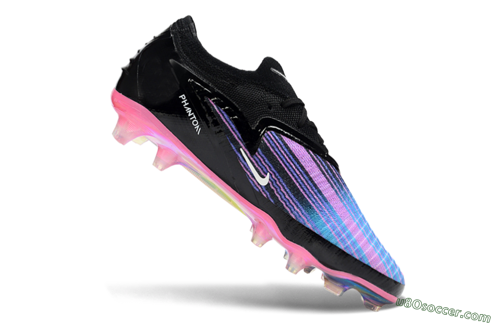 Nike Phantom 6 Elite Low FG Firm Ground Soccer Cleats - Black/Electric Purple/Neon Pink 4