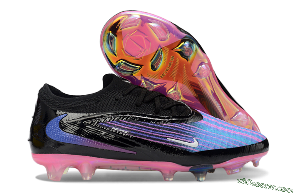 Nike Phantom 6 Elite Low FG Firm Ground Soccer Cleats - Black/Electric Purple/Neon Pink 1