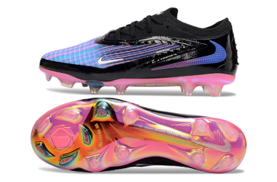 Nike Phantom 6 Elite Low FG Firm Ground Soccer Cleats - Black/Electric Purple/Neon Pink