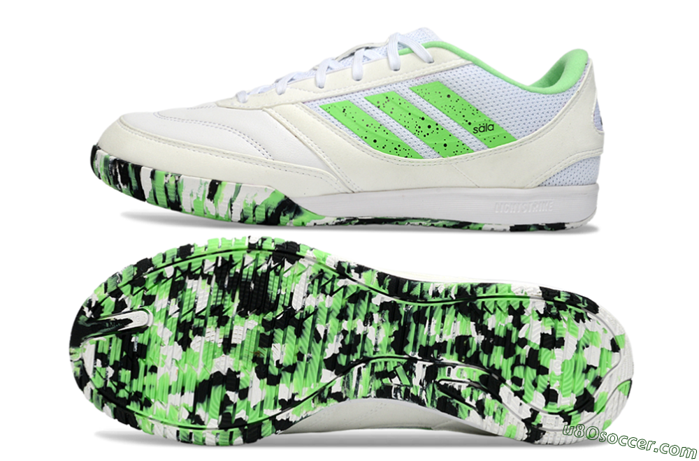 Adidas Top Sala IC Indoor & Futsal Soccer Shoes - White/Vibrant Green/Black 0