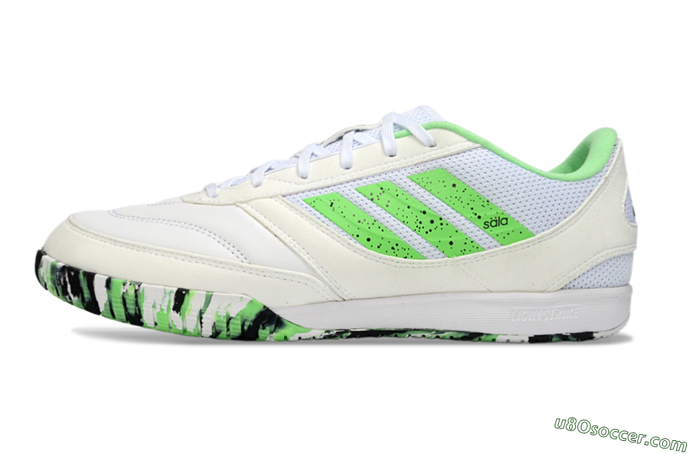 Adidas Top Sala IC Indoor & Futsal Soccer Shoes - White/Vibrant Green/Black 2