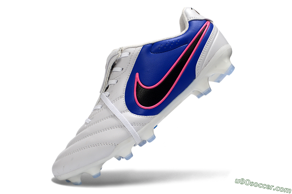Nike Tiempo Legend SE FG Firm Ground Soccer Cleats - White/Electric Blue/Hot Pink 5