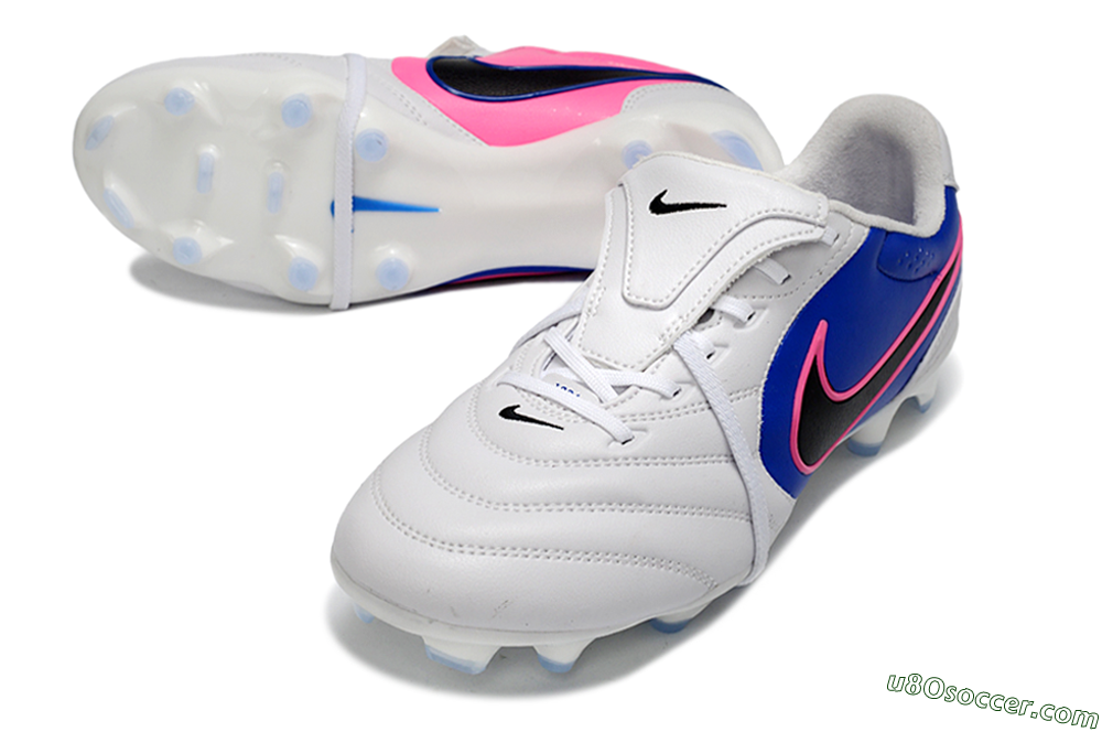 Nike Tiempo Legend SE FG Firm Ground Soccer Cleats - White/Electric Blue/Hot Pink 3
