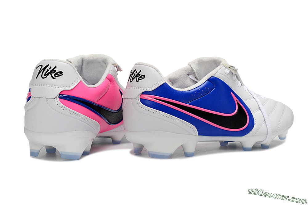 Nike Tiempo Legend SE FG Firm Ground Soccer Cleats - White/Electric Blue/Hot Pink 6
