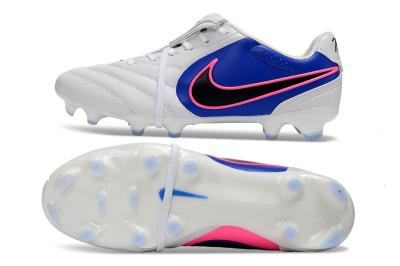 Nike Tiempo Legend SE FG Firm Ground Soccer Cleats - White/Electric Blue/Hot Pink