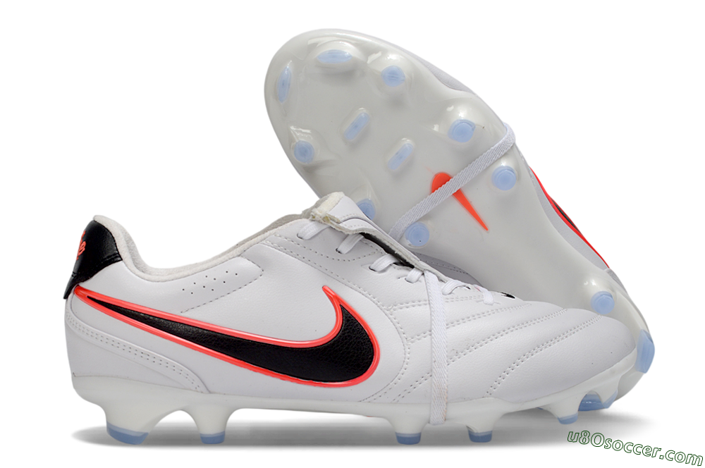 Nike Tiempo Legend SE FG Firm Ground Soccer Cleats - White/Black/Neon Orange 1