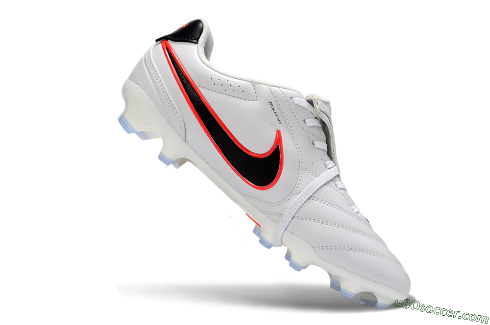 Nike Tiempo Legend SE FG Firm Ground Soccer Cleats - White/Black/Neon Orange 4