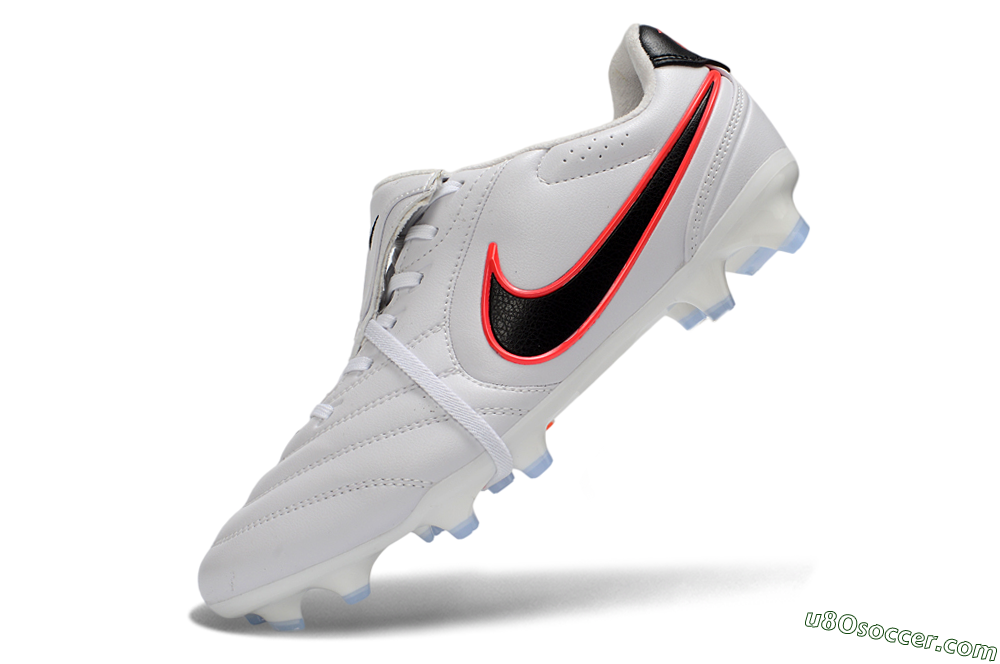 Nike Tiempo Legend SE FG Firm Ground Soccer Cleats - White/Black/Neon Orange 5