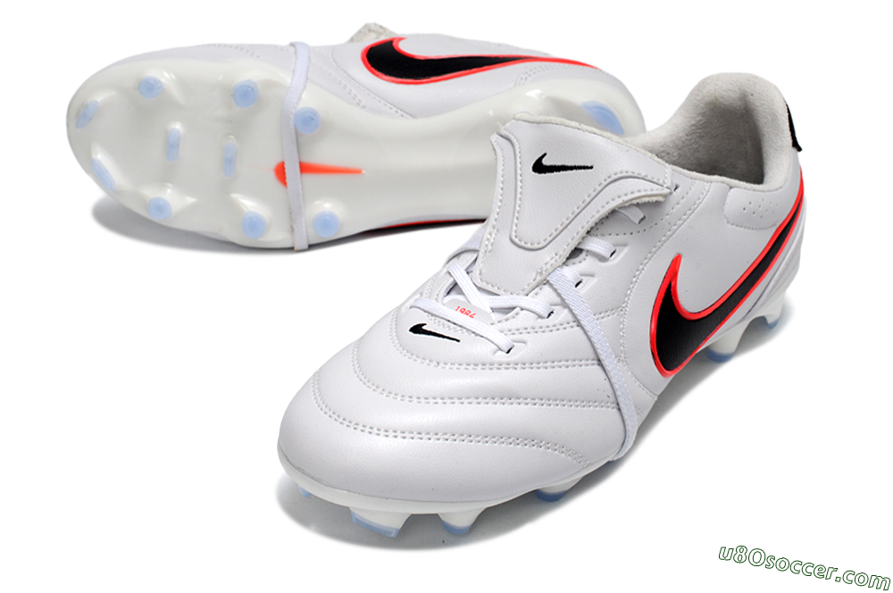 Nike Tiempo Legend SE FG Firm Ground Soccer Cleats - White/Black/Neon Orange 3