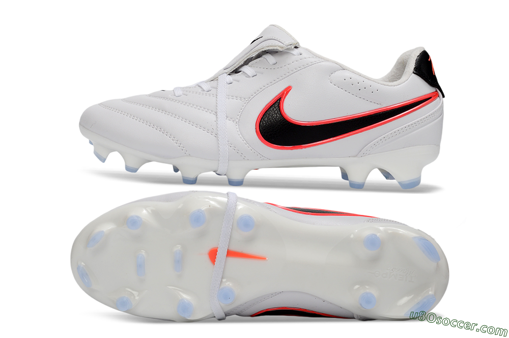 Nike Tiempo Legend SE FG Firm Ground Soccer Cleats - White/Black/Neon Orange 0