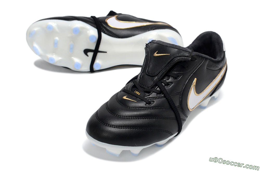 Nike Tiempo Legend SE FG Firm Ground Soccer Cleats - Black/Gold/White 3