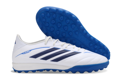 Adidas Copa Pure 4 Elite TF Artificial Turf Soccer Shoes - White/Electric Blue/Classic Navy