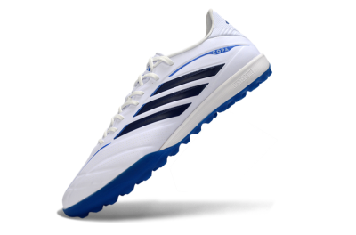 Adidas Copa Pure 4 Elite TF Artificial Turf Soccer Shoes - White/Electric Blue/Classic Navy