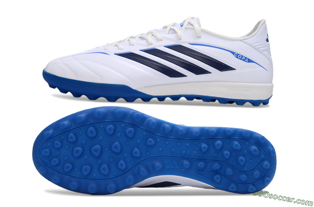 Adidas Copa Pure 4 Elite TF Artificial Turf Soccer Shoes - White/Electric Blue/Classic Navy 0