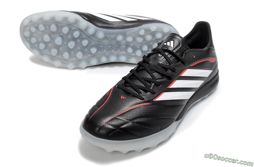 Adidas Copa Pure 4 Elite TF Artificial Turf Soccer Shoes - Black/Crimson Red/Icy Blue 3