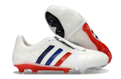 Adidas Predator 26 Elite Fold-Over Tongue FG Firm Ground Soccer Cleats - White/Royal Blue/Fiery Red