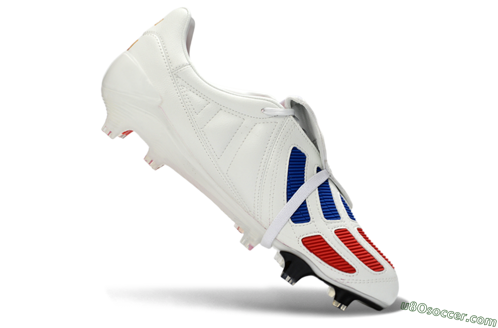 Adidas Predator 26 Elite Fold-Over Tongue FG Firm Ground Soccer Cleats - White/Royal Blue/Fiery Red 4