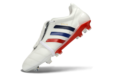Adidas Predator 26 Elite Fold-Over Tongue FG Firm Ground Soccer Cleats - White/Royal Blue/Fiery Red