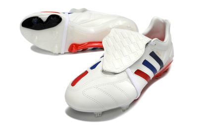 Adidas Predator 26 Elite Fold-Over Tongue FG Firm Ground Soccer Cleats - White/Royal Blue/Fiery Red