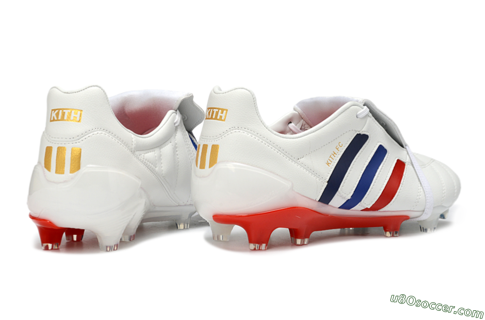 Adidas Predator 26 Elite Fold-Over Tongue FG Firm Ground Soccer Cleats - White/Royal Blue/Fiery Red 6