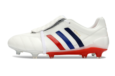 Adidas Predator 26 Elite Fold-Over Tongue FG Firm Ground Soccer Cleats - White/Royal Blue/Fiery Red