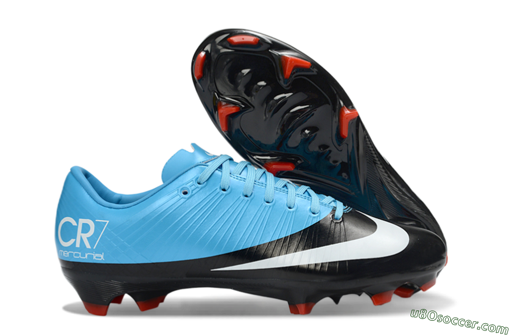 CR7 x Nike Air Zoom Mercurial Vapor 16 Elite FG Firm Ground Soccer Cleats - Blue/Electric Sky/Coal Black 1