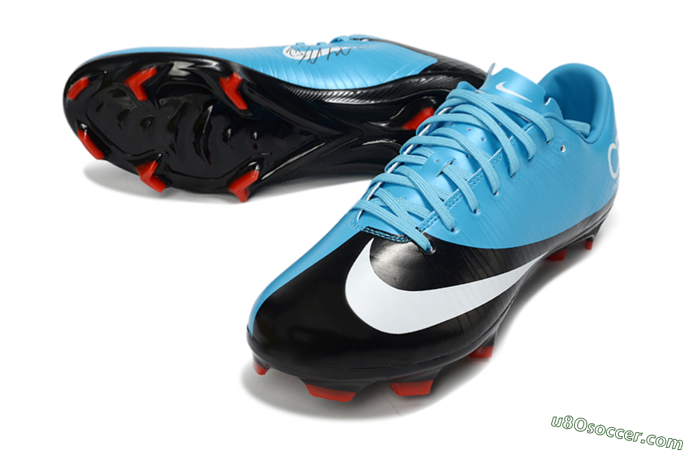 CR7 x Nike Air Zoom Mercurial Vapor 16 Elite FG Firm Ground Soccer Cleats - Blue/Electric Sky/Coal Black 3