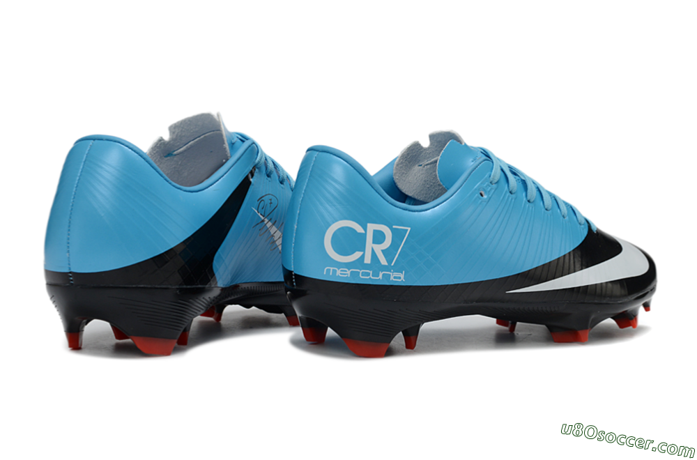 CR7 x Nike Air Zoom Mercurial Vapor 16 Elite FG Firm Ground Soccer Cleats - Blue/Electric Sky/Coal Black 6