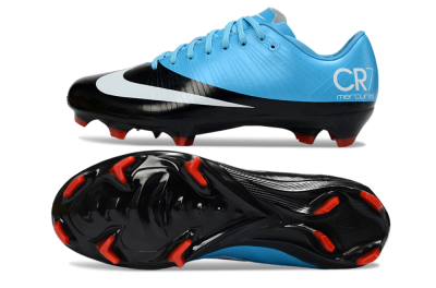 CR7 x Nike Air Zoom Mercurial Vapor 16 Elite FG Firm Ground Soccer Cleats - Blue/Electric Sky/Coal Black