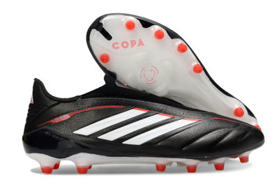 Adidas Copa Pure 4 Elite Laceless FG Firm Ground Soccer Cleats - Black/Bright Red/White