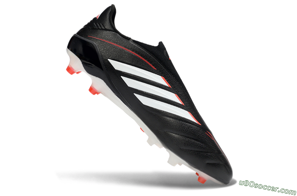 Adidas Copa Pure 4 Elite Laceless FG Firm Ground Soccer Cleats - Black/Bright Red/White 4