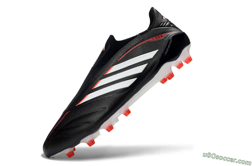 Adidas Copa Pure 4 Elite Laceless FG Firm Ground Soccer Cleats - Black/Bright Red/White 5