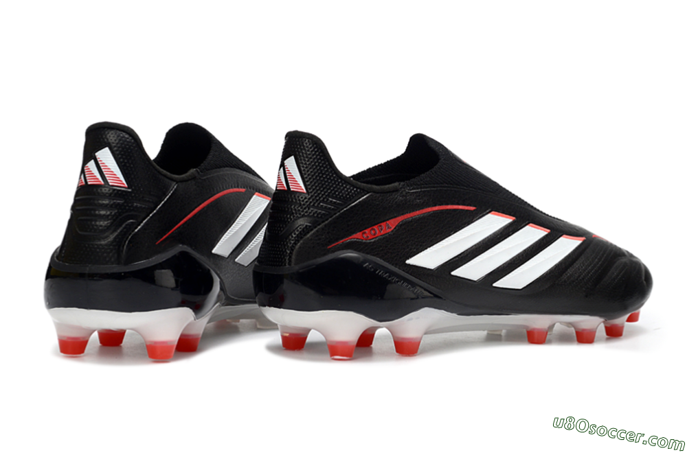 Adidas Copa Pure 4 Elite Laceless FG Firm Ground Soccer Cleats - Black/Bright Red/White 6