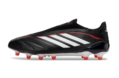 Adidas Copa Pure 4 Elite Laceless FG Firm Ground Soccer Cleats - Black/Bright Red/White
