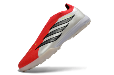 Adidas Predator 26 Elite Laceless TF Artificial Turf Soccer Shoes - Red/Electric Red/Classic White