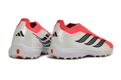 Adidas Predator 26 Elite Laceless TF Artificial Turf Soccer Shoes - Red/Electric Red/Classic White