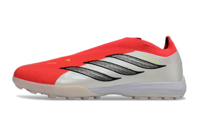 Adidas Predator 26 Elite Laceless TF Artificial Turf Soccer Shoes - Red/Electric Red/Classic White