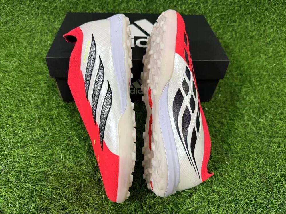 Adidas Predator 26 Elite Laceless TF Artificial Turf Soccer Shoes - Red/Electric Red/Classic White