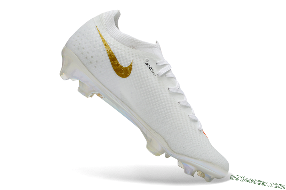 Nike Air Zoom Mercurial Vapor 17 Elite FG Firm Ground Soccer Cleats - White/Neon Orange/Metallic Gold 4