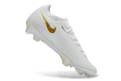 Nike Air Zoom Mercurial Vapor 17 Elite FG Firm Ground Soccer Cleats - White/Neon Orange/Metallic Gold