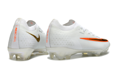 Nike Air Zoom Mercurial Vapor 17 Elite FG Firm Ground Soccer Cleats - White/Neon Orange/Metallic Gold