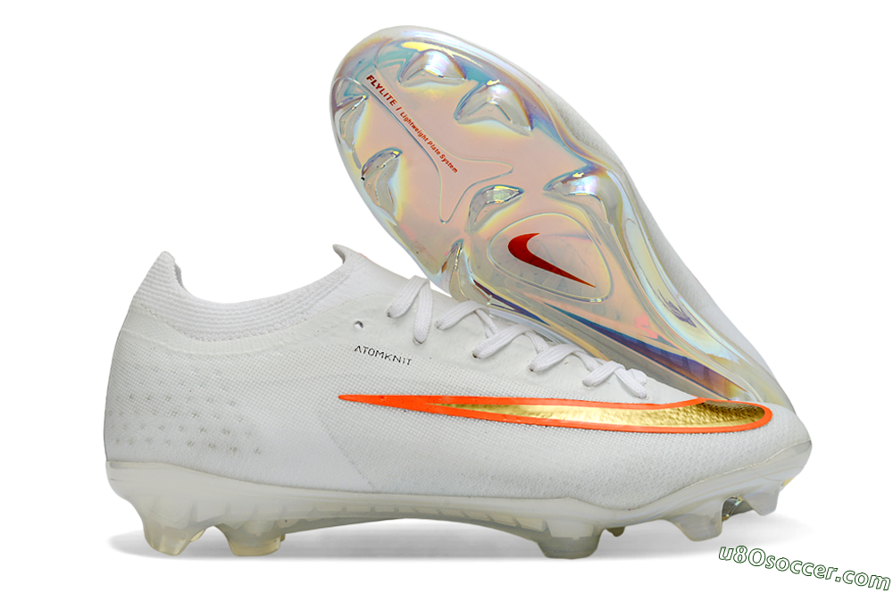 Nike Air Zoom Mercurial Vapor 17 Elite FG Firm Ground Soccer Cleats - White/Neon Orange/Metallic Gold 1