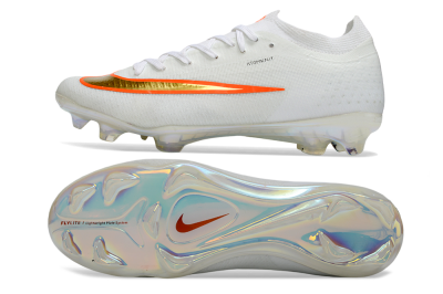 Nike Air Zoom Mercurial Vapor 17 Elite FG Firm Ground Soccer Cleats - White/Neon Orange/Metallic Gold