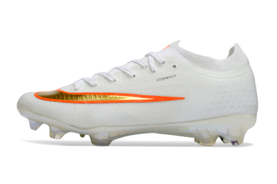 Nike Air Zoom Mercurial Vapor 17 Elite FG Firm Ground Soccer Cleats - White/Neon Orange/Metallic Gold