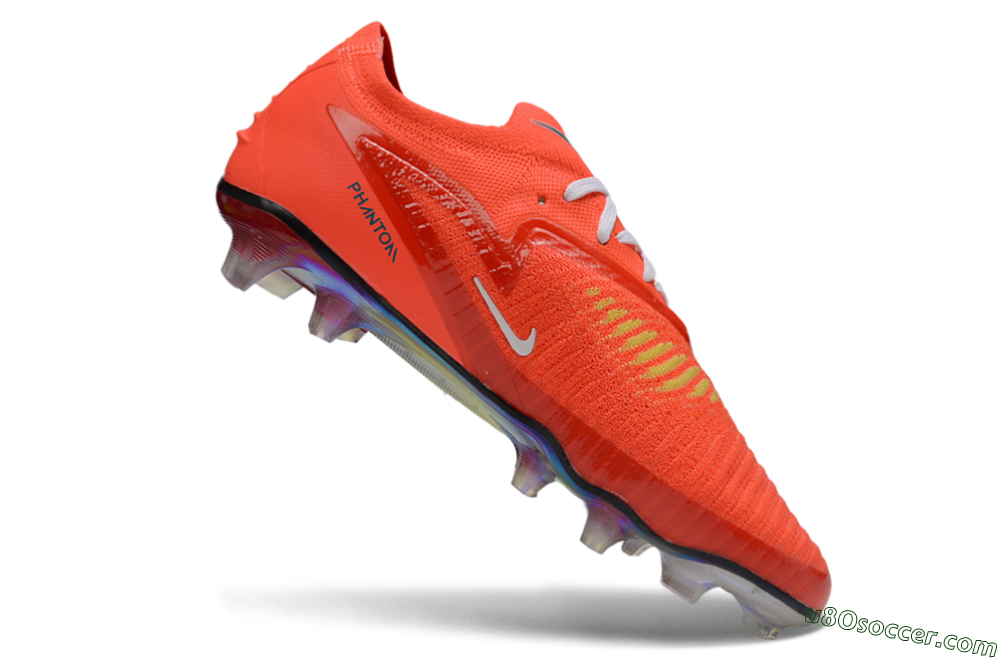 Nike Phantom 6 Elite Low FG Firm Ground Soccer Cleats - Orange/Vibrant Coral/Teal Accent 4